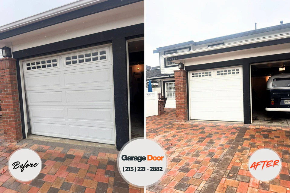 Before and after: garage door repair Tremont, PA
